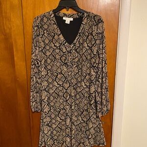 Skye's the Limit Black and Tan Animal Print Top, Flare Dress, Women’s Size XL